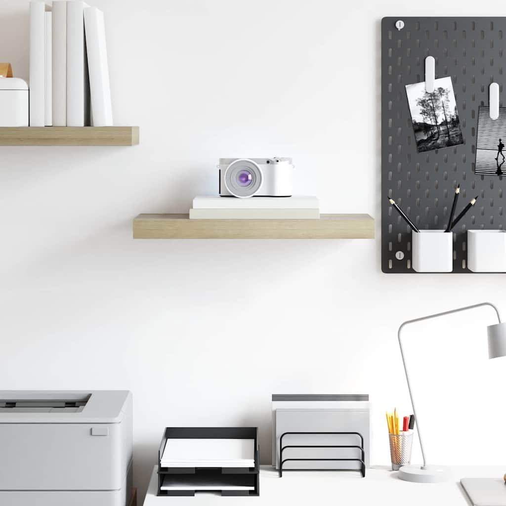 Prateleira de parede suspensa 50x23x3,8 cm MDF cor carvalho