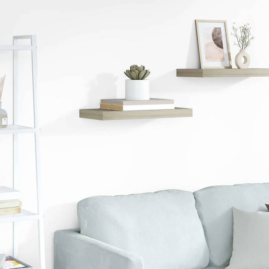 Prateleira de parede suspensa 50x23x3,8 cm MDF cor carvalho