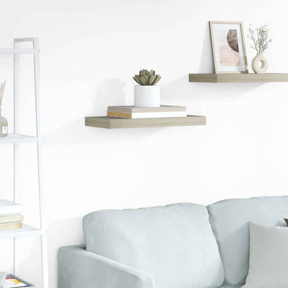 Prateleira de parede suspensa 50x23x3,8 cm MDF cor carvalho