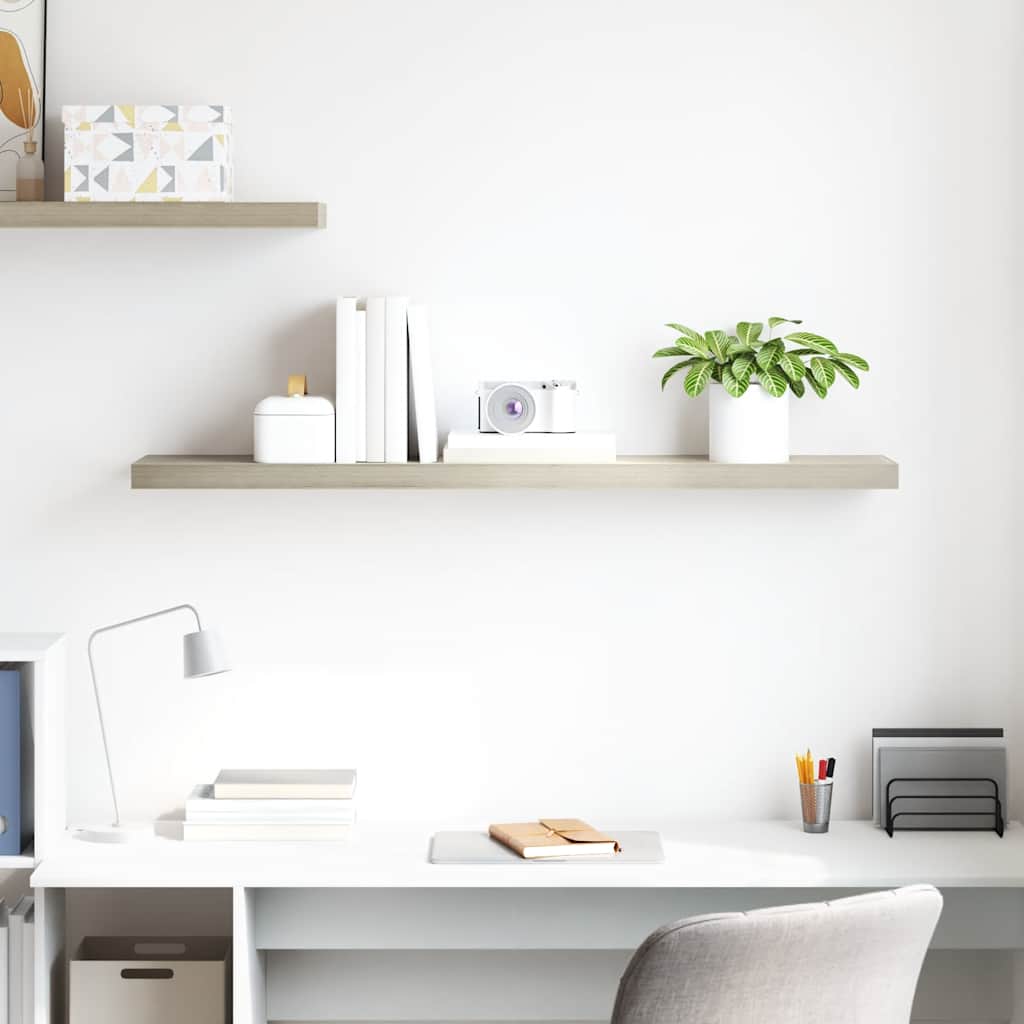 Prateleira de parede suspensa 120x23,5x3,8 cm MDF cor carvalho