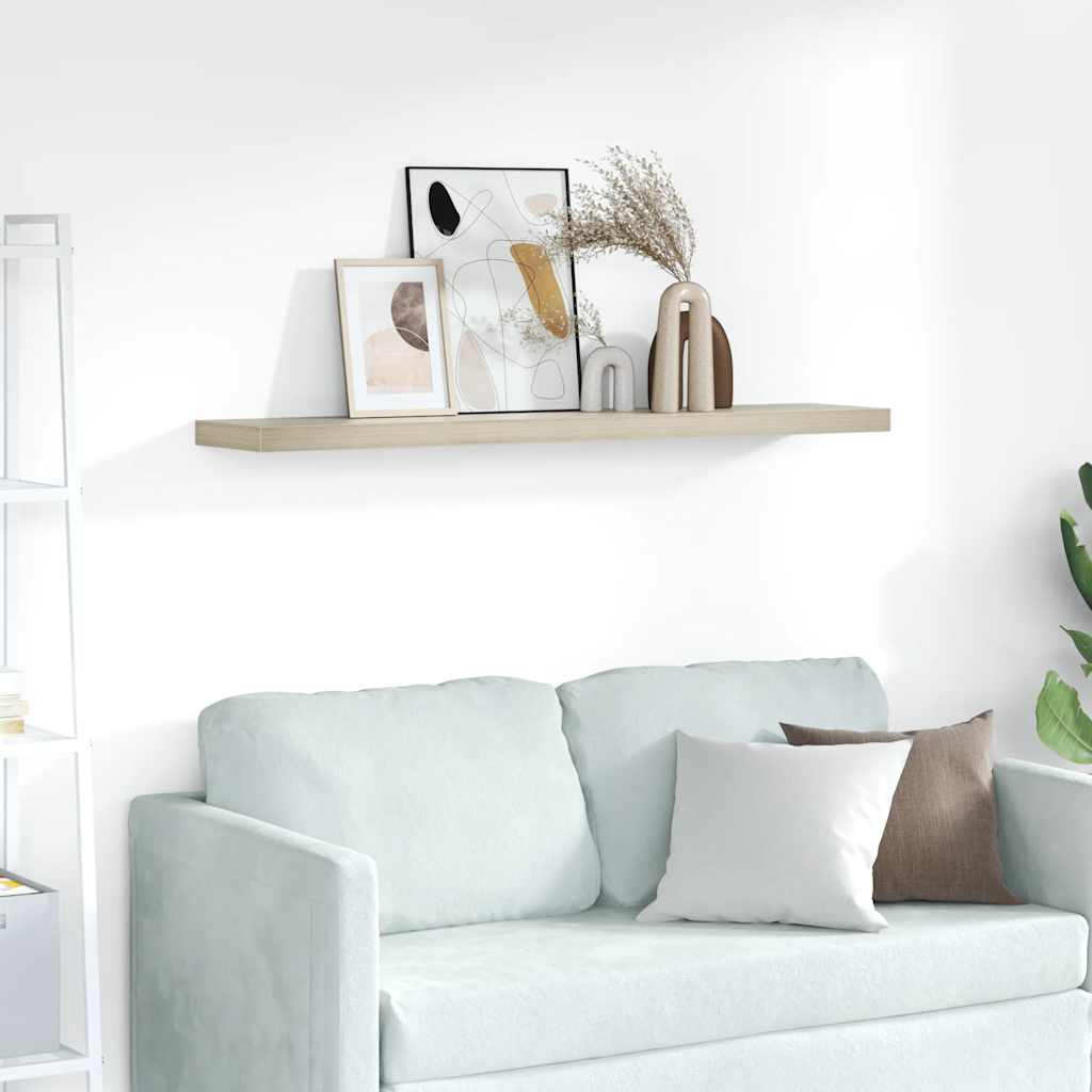 Prateleira de parede suspensa 120x23,5x3,8 cm MDF cor carvalho