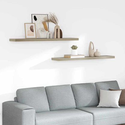Prateleiras parede suspensas 2 pcs 120x23,5x3,8cm MDF carvalho