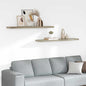 Prateleiras parede suspensas 2 pcs 120x23,5x3,8cm MDF carvalho