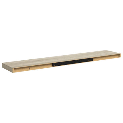 Prateleiras parede suspensas 4 pcs 120x23,5x3,8cm MDF carvalho