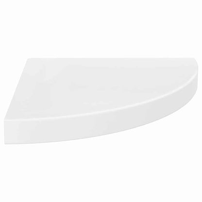 Prateleiras canto suspensas 2 pcs 35x35x3,8cm MDF branco brilh.