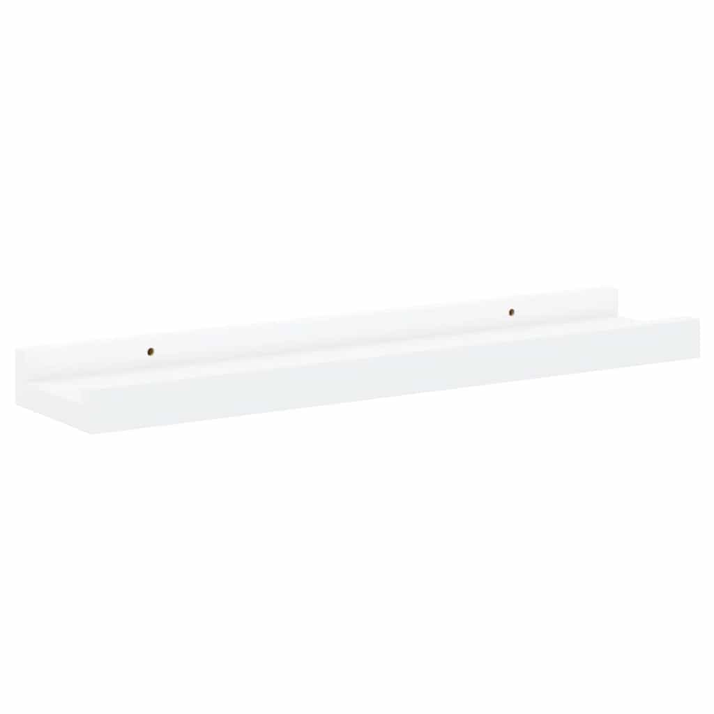 Unidade de prateleiras com rebordo 2 pcs 40x9x3 cm MDF branco