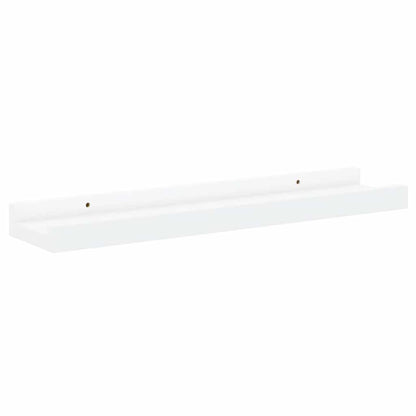 Unidade de prateleiras com rebordo 2 pcs 40x9x3 cm MDF branco