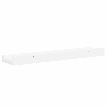 Unidade de prateleiras com rebordo 2 pcs 40x9x3 cm MDF branco