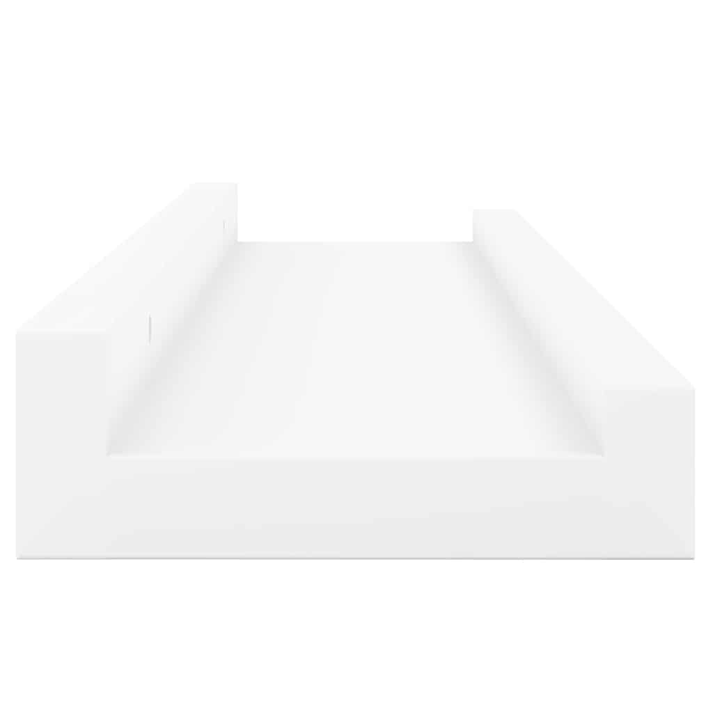 Unidade de prateleiras com rebordo 2 pcs 40x9x3 cm MDF branco