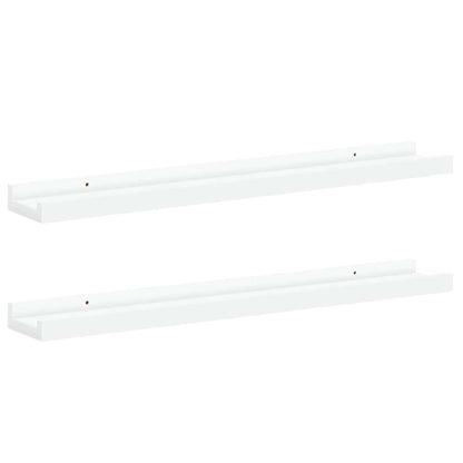 Unidade de prateleiras com rebordo 2 pcs 60x9x3 cm MDF branco