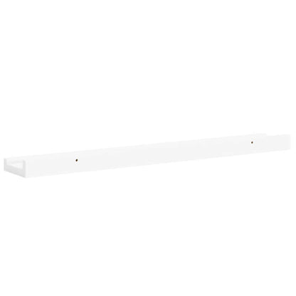 Unidade de prateleiras com rebordo 2 pcs 60x9x3 cm MDF branco