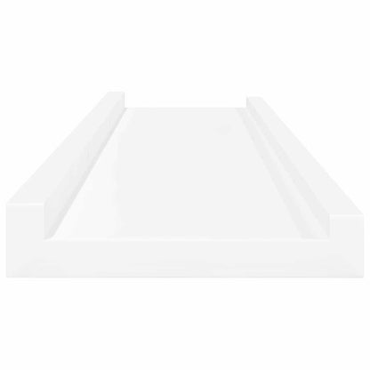 Unidade de prateleiras com rebordo 2 pcs 80x9x3 cm MDF branco