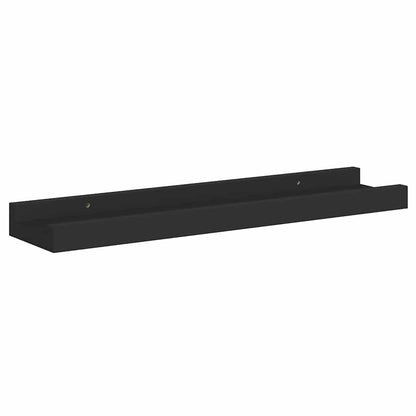 Unidade de prateleiras com rebordo 2 pcs 40x9x3 cm MDF preto