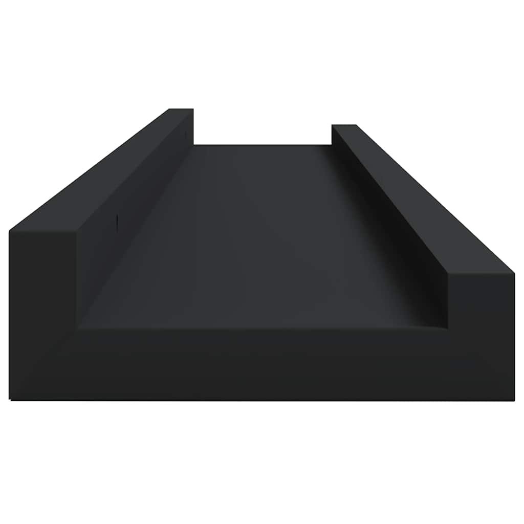 Unidade de prateleiras com rebordo 2 pcs 60x9x3 cm MDF preto