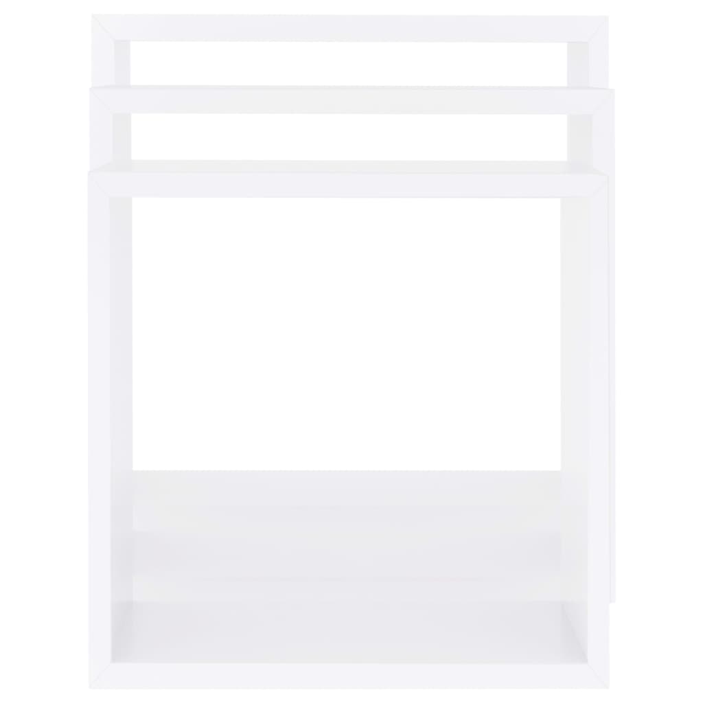 Prateleiras de parede em forma de cubo 3 pcs MDF branco