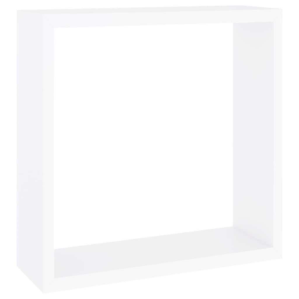 Prateleiras de parede em forma de cubo 3 pcs MDF branco