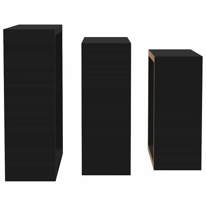 Prateleiras de parede em forma de cubo 3 pcs MDF preto