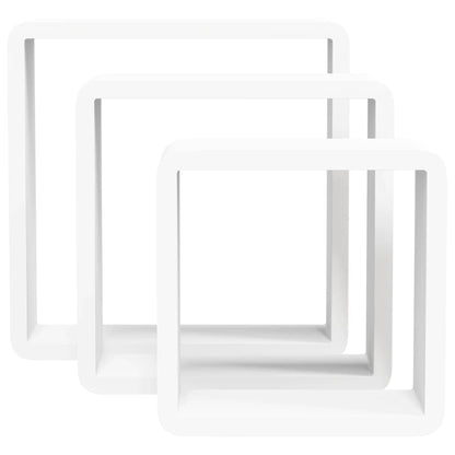 Prateleiras de parede em forma de cubo 3 pcs MDF branco