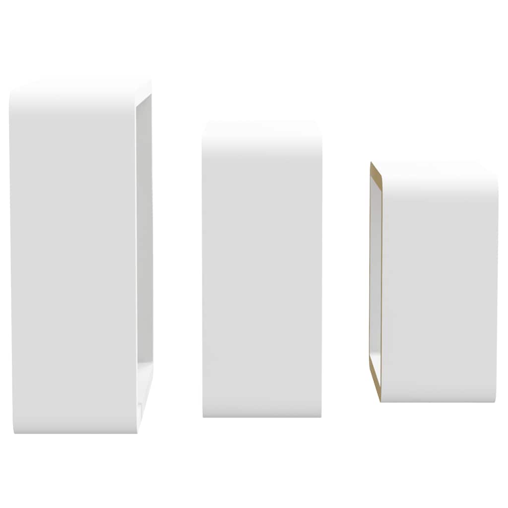 Prateleiras de parede em forma de cubo 3 pcs MDF branco