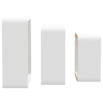 Prateleiras de parede em forma de cubo 3 pcs MDF branco