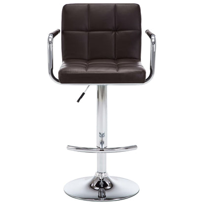 Bancos de bar 2 pcs couro artificial castanho