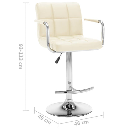 Bancos de bar 2 pcs couro artificial cor creme