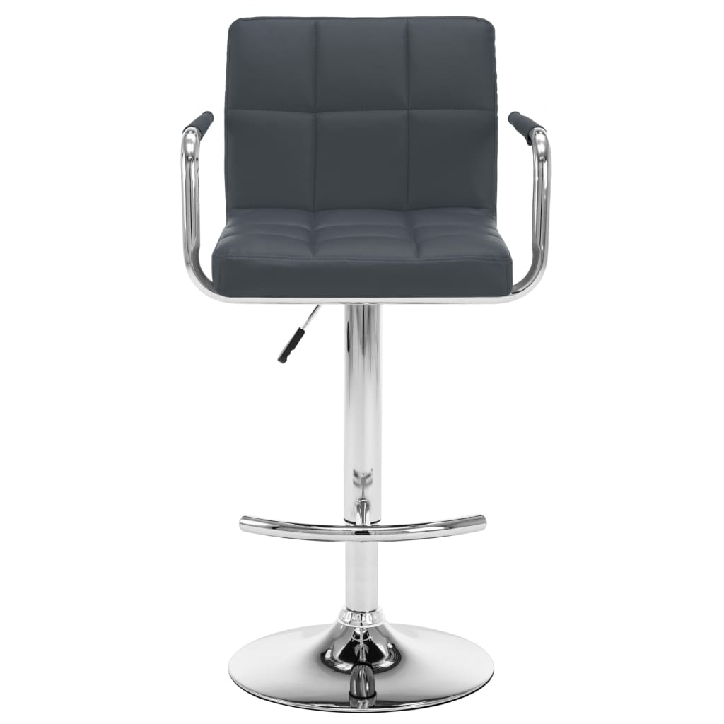 Bancos de bar 2 pcs couro artificial cinzento