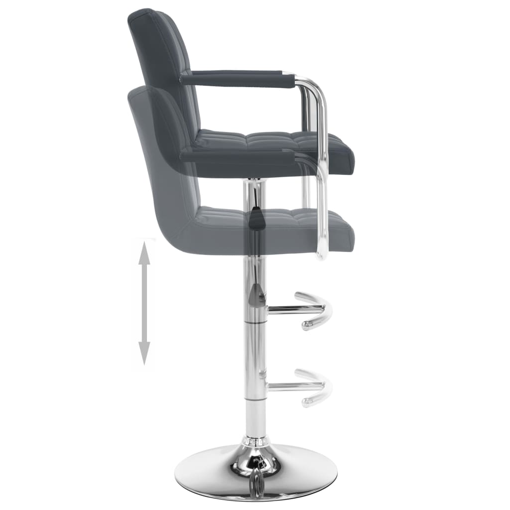 Bancos de bar 2 pcs couro artificial cinzento
