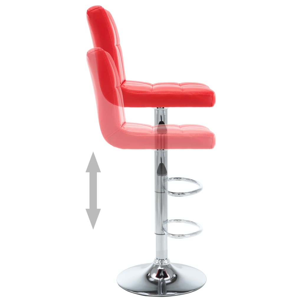 Bancos de bar 2 pcs couro artificial vermelho