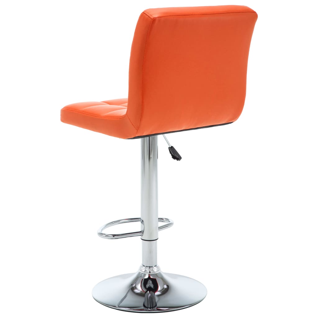 Bancos de bar 2 pcs couro artificial laranja