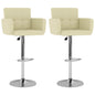 Bancos de bar 2 pcs couro artificial cor creme