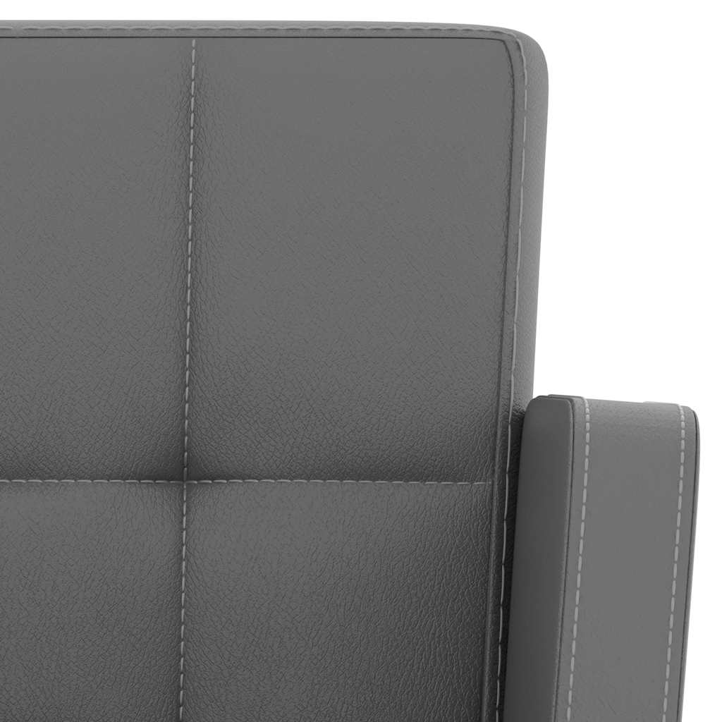 Bancos de bar 2 pcs couro artificial cinzento