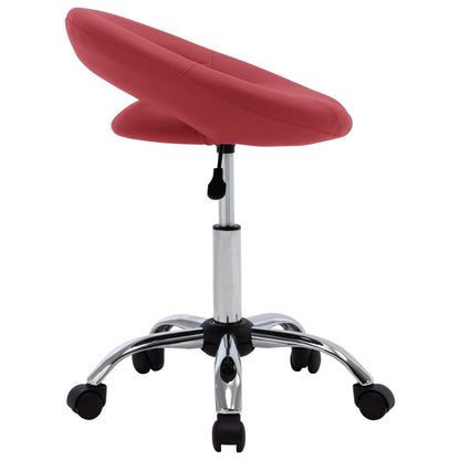 Cadeira de trabalho com rodas couro artificial vermelho tinto
