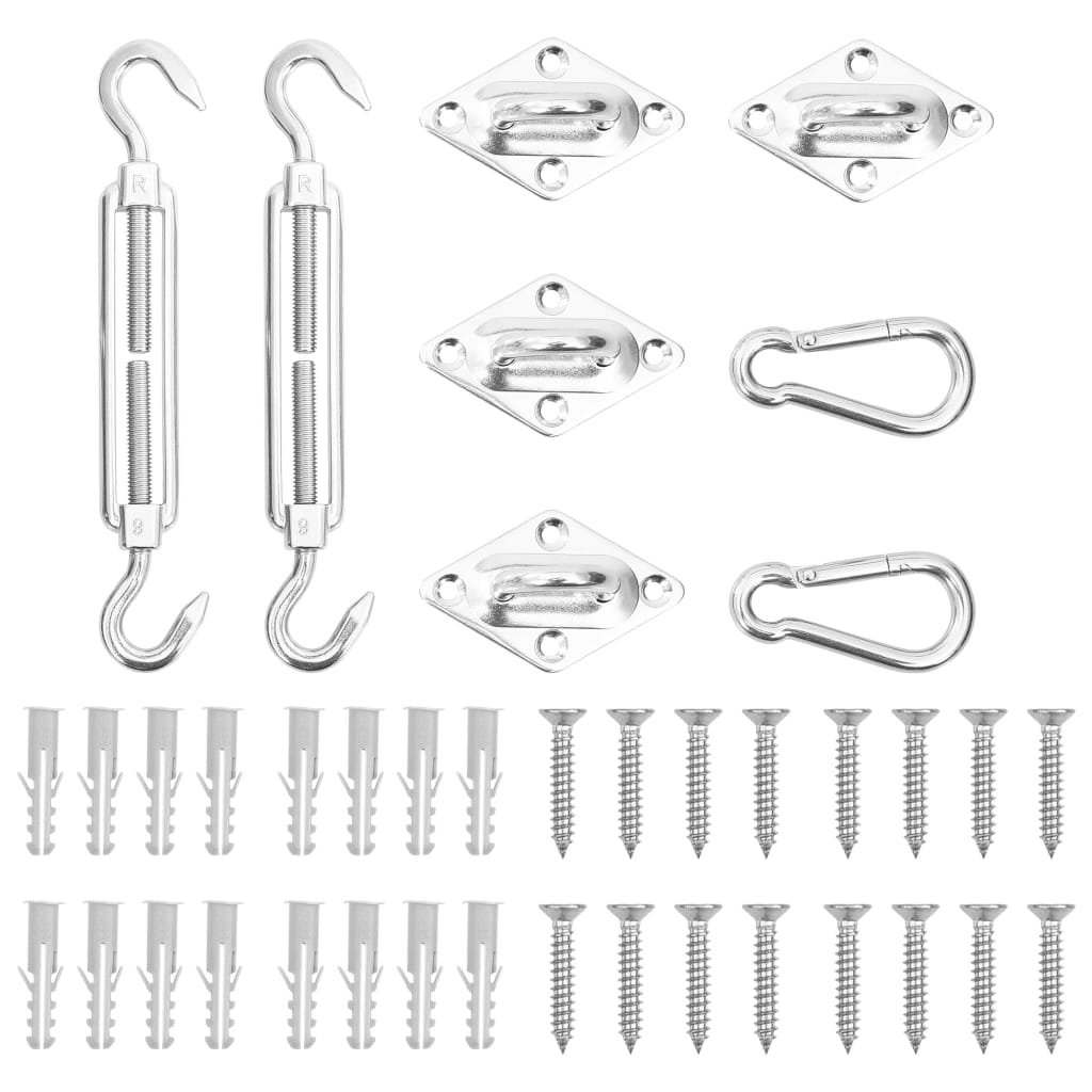 8 pcs conjunto acessórios p/ para-sol vela aço inoxidável