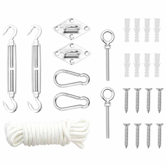 9 pcs conjunto de acessórios p/ para-sol vela aço inoxidável