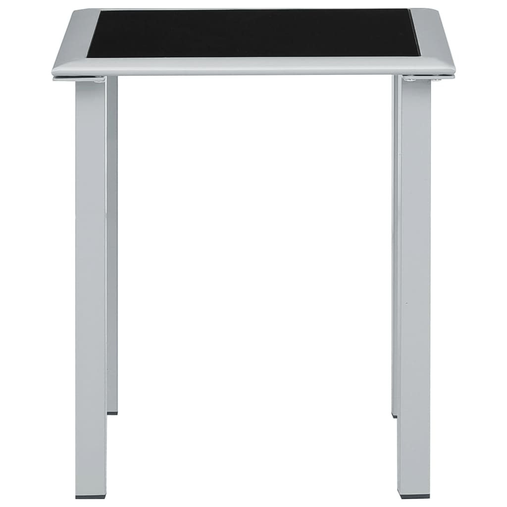 Espreguiçadeiras com mesa 2 pcs alumínio preto