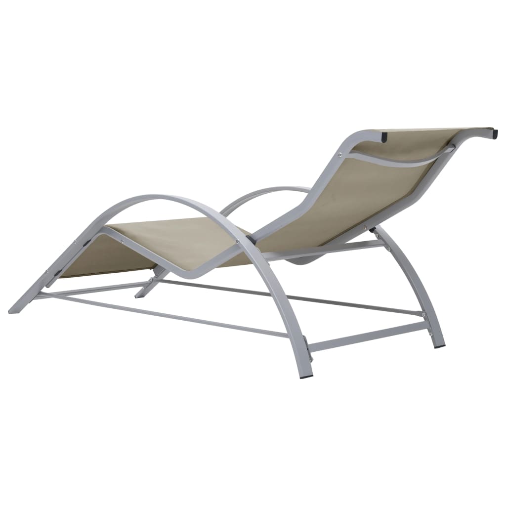Espreguiçadeiras com mesa 2 pcs alumínio cor creme