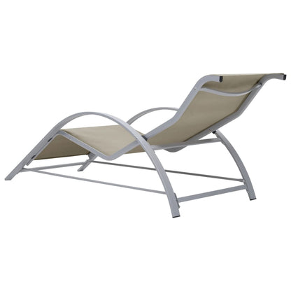 Espreguiçadeiras com mesa 2 pcs alumínio cor creme