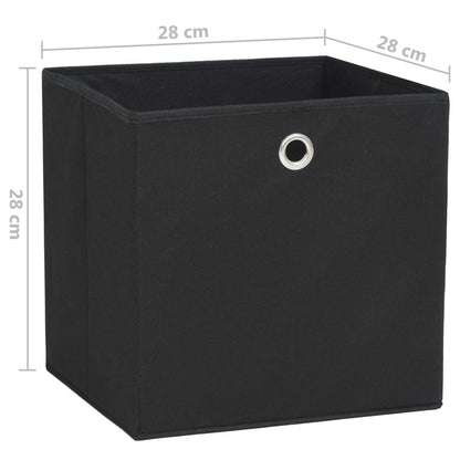 Caixas arrumação 4 pcs 28x28x28 cm tecido-não-tecido preto