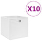 Caixas arrumação 10 pcs 28x28x28 cm tecido-não-tecido branco