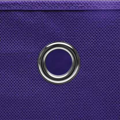 Caixas de arrumação com tampas 4 pcs 28x28x28 cm roxo
