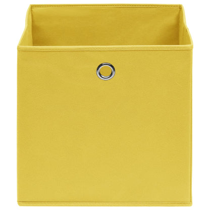 Caixas arrumação 4 pcs 28x28x28 cm tecido-não-tecido amarelo