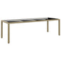 Mesa de jardim com tampo de vidro vime PE bege