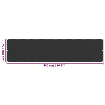Tela de varanda PEAD 120x500 cm antracite