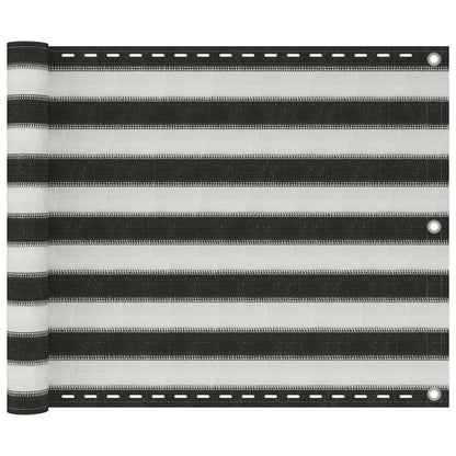 Tela varanda PEAD 75x500 cm antracite e branco