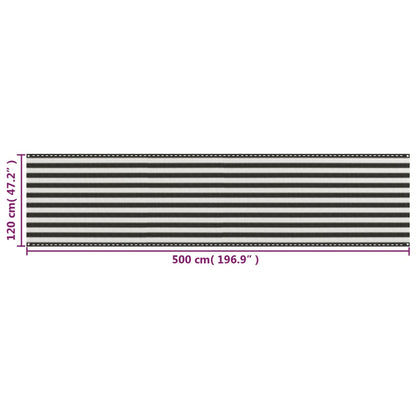 Tela varanda PEAD 120x500 cm antracite e branco