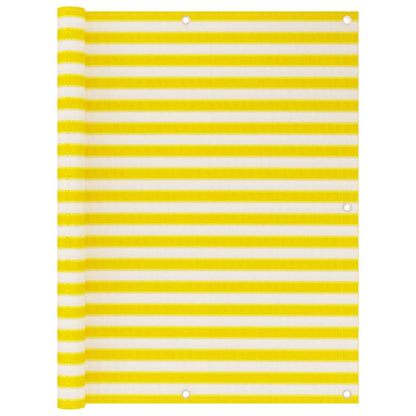 Tela de varanda 120x500 cm PEAD amarelo e branco