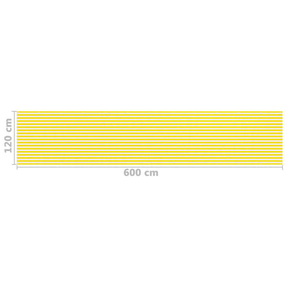 Tela de varanda 120x600 cm PEAD amarelo e branco