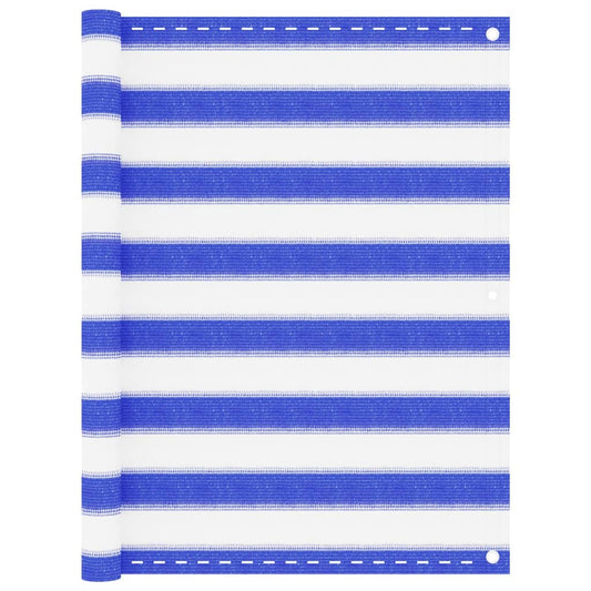 Tela de varanda 90x500 cm PEAD azul e branco