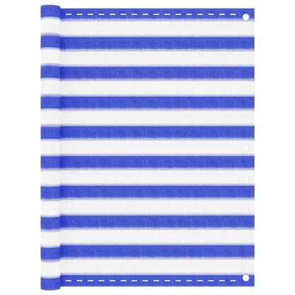 Tela de varanda 120x400 cm PEAD azul e branco